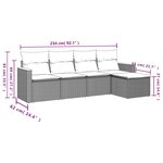 vidaXL Salon de jardin avec coussins 5 Pièces beige résine tressée