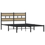 vidaXL Cadre de lit en métal sans matelas chêne sonoma 160x200 cm