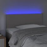 vidaXL Tête de lit à LED Gris 90x5x78/88 cm Similicuir