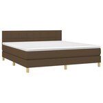 vidaXL Sommier à lattes de lit avec matelas Marron foncé 180x200 cm