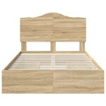 vidaXL Lit de Rangement Chêne Sonoma 135 x 190 cm Bois d'ingénierie