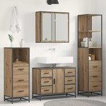 vidaXL Ensemble de mobilier de salle de bain 3 Pièces chêne artisanal