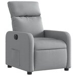 vidaXL Fauteuil inclinable électrique Gris clair Tissu