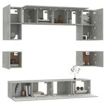 vidaXL Ensemble de meubles TV 8 Pièces Gris béton Bois d'ingénierie