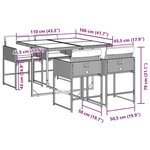 vidaXL Ensemble à manger de jardin coussins 5Pièces Noir Résine tressée