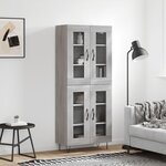 vidaXL Buffet haut Sonoma gris 69 5x34x180 cm Bois d'ingénierie