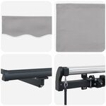 vidaXL Auvent Rétractable Gris clair 450 × 300 cm Polyester et Acier