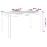vidaXL Ensemble à manger de jardin 5 Pièces 140x80x74 cm Bois d'acacia solide