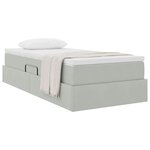 vidaXL Lit avec rangement et matelas Gris clair 100 x 200 cm Velours