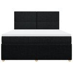 vidaXL Sommier à lattes de lit avec matelas Noir 180x200 cm Tissu