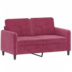 vidaXL Ensemble de canapés 3 Pièces avec coussins rouge bordeaux velours