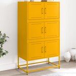 vidaXL Buffet jaune moutarde 68 5x38 5x123 5 cm acier