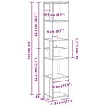 vidaXL Étagères d'angle Chêne noir 33 x 33 x 164 5 cm