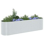 vidaXL Lit surélevé de jardin 320x80x81 cm Acier galvanisé Argenté