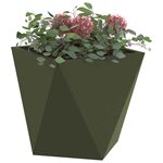 vidaXL Jardinière Vert olive 30 x 30 x 30 cm Acier