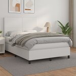vidaXL Sommier à lattes de lit avec matelas Blanc 140x200cm Similicuir