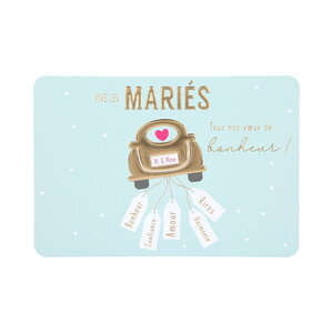 Carte de voeux - mariage - vive les mariés tous nos voeux de bonheur !