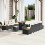 vidaXL Ensemble de canapé de jardin 10 Pièces Noir Poly rotin