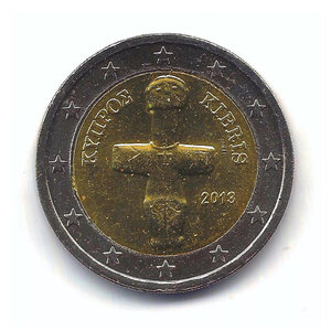2 euros Chypre face nationale - Idole de Pomos.