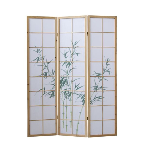 Paravent bois 3 pans bambou clair