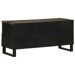 vidaXL Meuble TV noir 100x33x46 cm bois massif de manguier