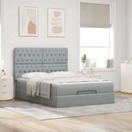 VidaXL Cadre de lit ottoman et matelas gris clair 140x190 cm tissu