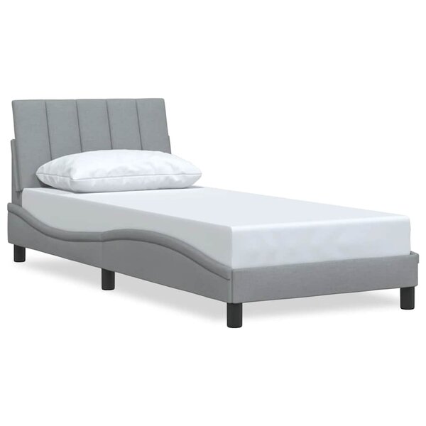 vidaXL Cadre de lit sans matelas Hanko gris clair 80x200 cm tissu