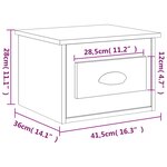 vidaXL Table de chevet murale blanc brillant 41 5x36x28 cm