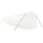 vidaXL Serre avec cadre en acier blanc 20 m² 10x2x2 m