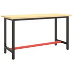 vidaXL Cadre de banc de travail Noir et rouge mat 140x50x79 cm Métal