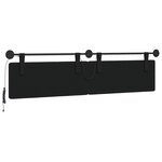 vidaXL Tête de lit suspendue Avec lumière LED Noir Simili cuir