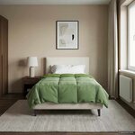 vidaXL Duvet d'été simple Matelassé Vert 155 x 200 cm Microfibre