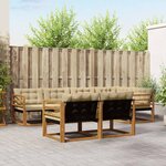 vidaXL Ensemble de canapés d'extérieur 7 pc Naturel et Beige