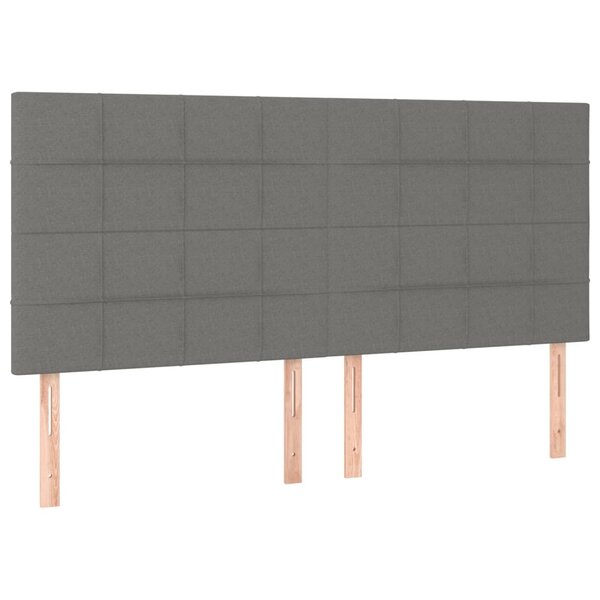 vidaXL Têtes de lit 4 Pièces Gris clair 90x5x78/88 cm Tissu