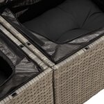 vidaXL Salon de jardin avec coussins 14 Pièces gris résine tressée