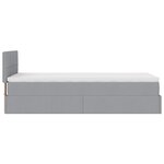 vidaXL Lit ottoman avec matelas gris clair 100x200 cm tissu