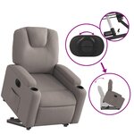 vidaXL Fauteuil inclinable électrique taupe tissu