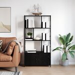 vidaXL Étagère Chêne noir 80 x 30 x 155.5 cm Bois d'ingénierie