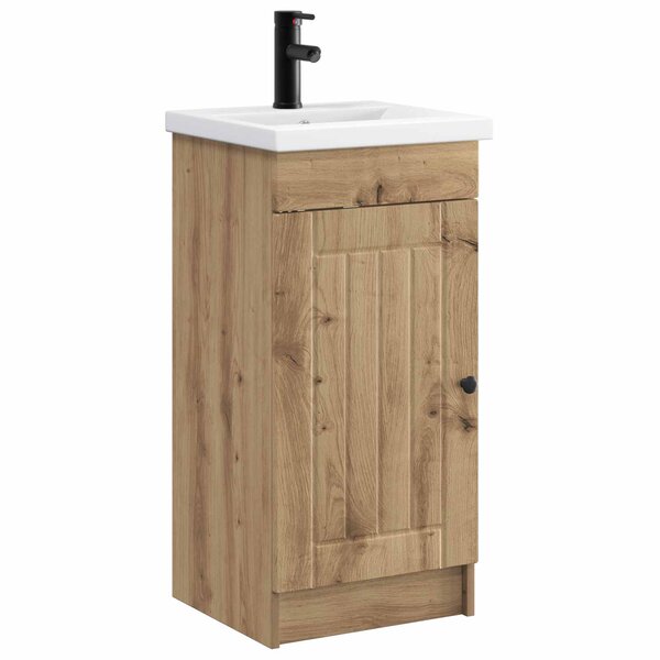 vidaXL Meuble de salle de bain avec évier Chêne artisanal