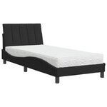 vidaXL Lit avec matelas Hanko noir 80x200 cm velours