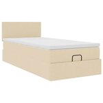 vidaXL Cadre de lit ottoman avec matelas crème 80x200 cm tissu