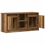 vidaXL Meuble TV avec lumières LED - Bois vieilli  100x34x50 cm en bois d'ingénierie.