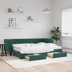 vidaXL Lit de jour avec gigogne et tiroirs vert foncé 80x200cm velours