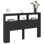 vidaXL Armoire tête de lit avec LED noir 160x17x102 cm