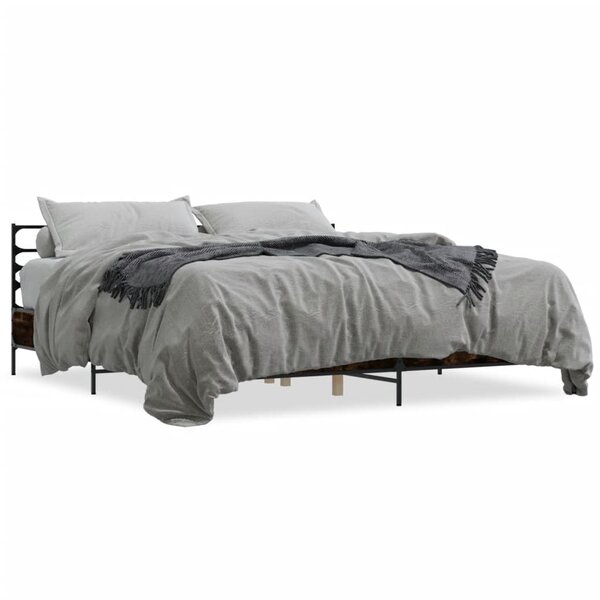 vidaXL Cadre de lit sans matelas chêne fumé 200x200 cm