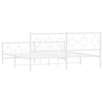 vidaXL Cadre de lit métal sans matelas et pied de lit blanc 180x200 cm