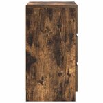vidaXL Tables de chevet avec 3 tiroirs 2 Pièces chêne fumé 39x35x65 cm