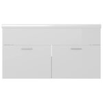 vidaXL Armoire d'évier avec lavabo intégré Blanc brillant