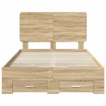 vidaXL Cadre de lit Chêne Sonoma 135 x 190 cm Bois d'ingénierie