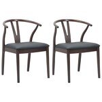 vidaXL Chaise de salle à manger 2 Pièces Marron clair et noir